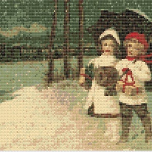 Delivering Presents Cross Stitch Digital Download