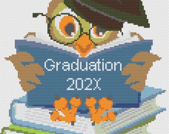 Graduation Owl Cross Stitch Digital Download