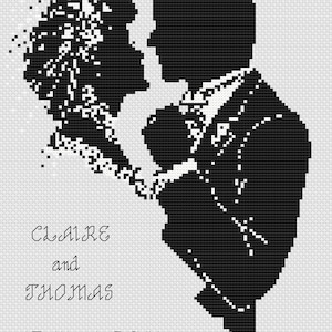 Silhouette Wedding Sampler Cross Stitch Digital Download