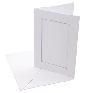 A5 white rectangular aperture tri fold card and envelope pack of 5 or 10