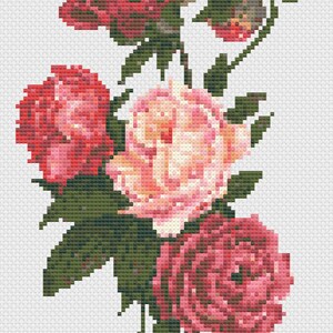 Peony Bouquet Cross Stitch Digital Download