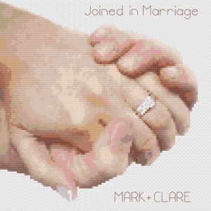 Clasped Hands Wedding Sampler Cross Stitch Digital Download