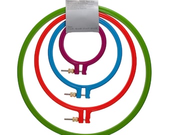 Set of 4 non slip hoops 3, 5, 5, and 9 inch for embroidery craft display by Milward