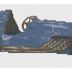 Blue Racing Car Cross Stitch Digital Download