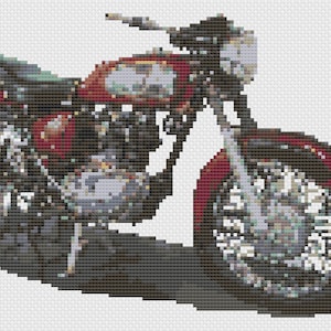 Royal Enfield Crusader Motorcycle Cross Stitch Digital Download