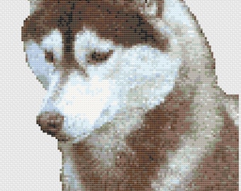 Siberian Husky Dog Cross Stitch Digital Download