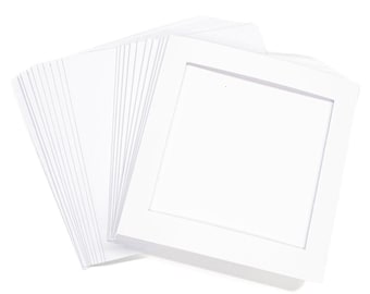 Small Square white square aperture tri fold card and envelope pack of 5 or 10
