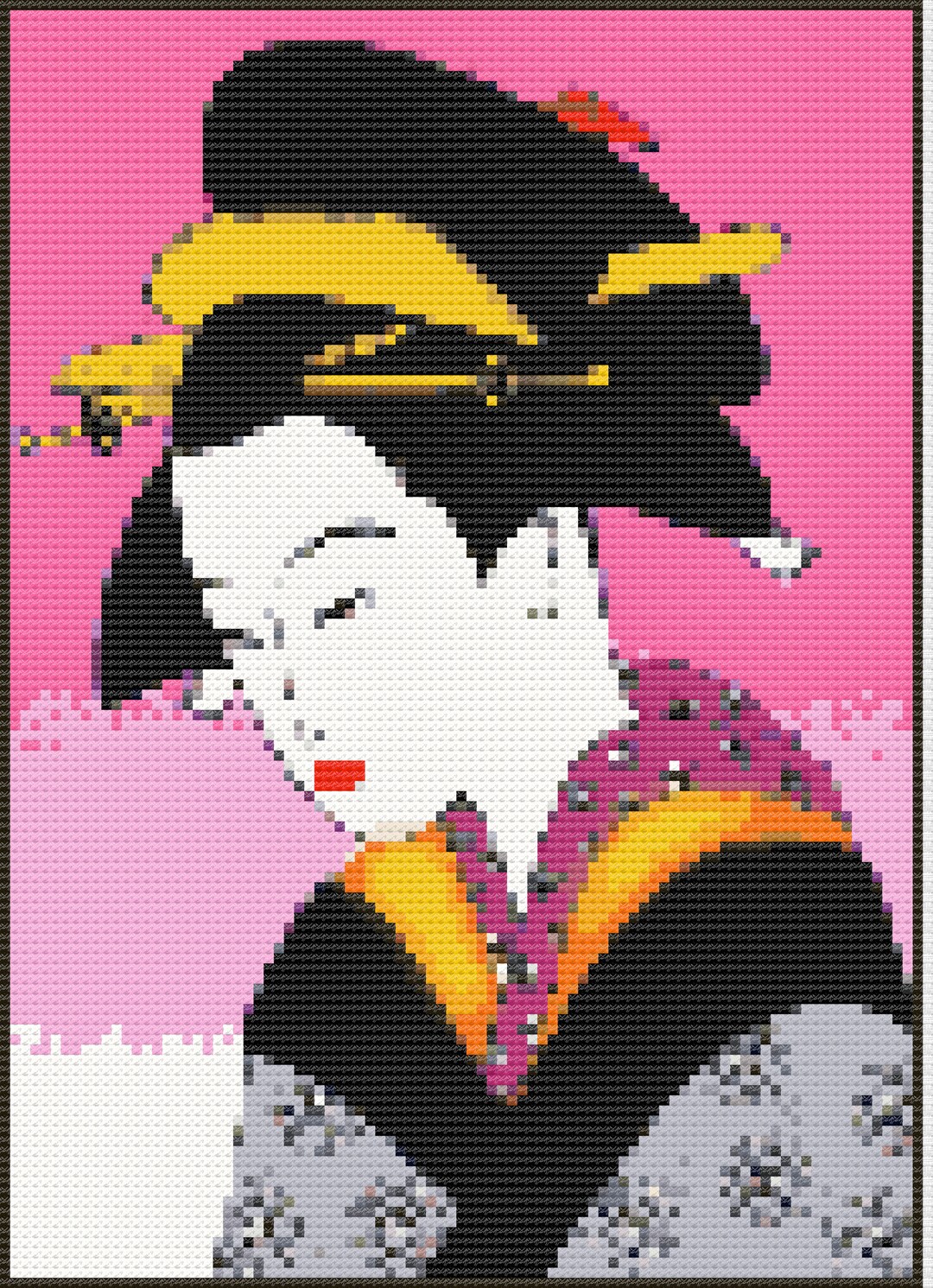 Japanese Geisha Cross Stitch Digital Download - Etsy