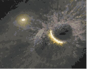 Planets Colliding Cross Stitch Digital Download