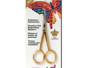 Madeira straight embroidery scissors gold plated