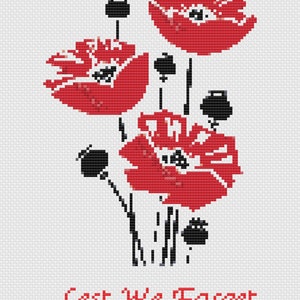 Lest We Forget Cross Stitch Digital Download