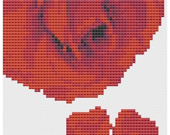 Ruby Wedding Rose Card Cross Stitch Kit by Florashell