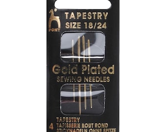 Hand Sewing Gold Plated Tapestry needles by Pony size 18-24