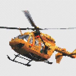 Rettungs Hubschrauber Kreuzstich Digitaler Download