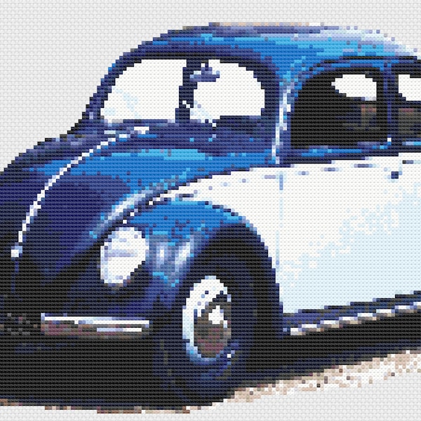 Split Window VW Beetle Cross Stitch Digital Download