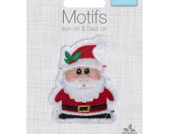 Festive Father Christmas Santa sew on or iron on embroidered motif by Trimits