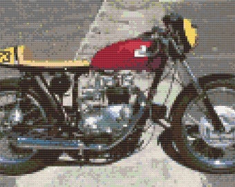 Triumph Daytona Motorcycle Cross Stitch Digital Download