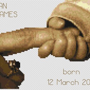 Holding Tight Birth Sampler Stitch Digital Download