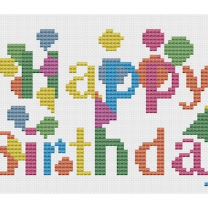Kit carte joyeux anniversaire au point de croix par Florashell