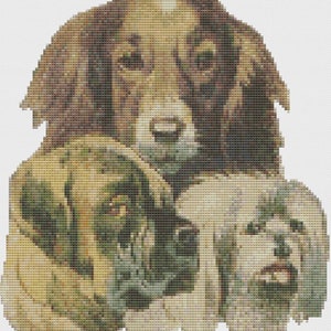 3 Dog Friends Cross Stitch Digital Download