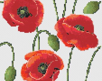 Poppies Cross Stitch Digital Download