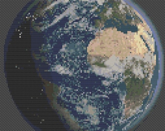 Planet Earth Cross Stitch Digital Download