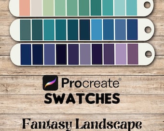 Fantasy Landscape Procreate Swatches Color Palette also for use with other apps such as Photoshop or Fresco or Illustrator