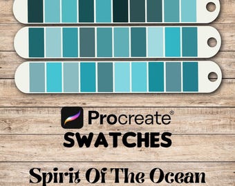 Spirit Of The Ocean Procreate Swatches Color Palette also for use with other apps such as Photoshop or Fresco or Illustrator