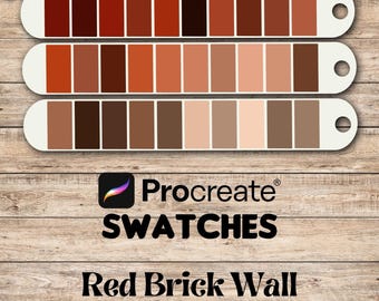 Red Brick Wall Procreate Swatches Color Palette also for use with other apps such as Photoshop or Fresco or Illustrator
