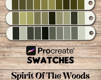 Spirit Of The Woods Procreate Swatches Color Palette also for use with other apps such as Photoshop or Fresco or Illustrator