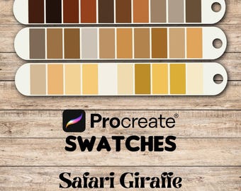 Safari Giraffe Procreate Swatches Color Palette also for use with other apps such as Photoshop or Fresco or Illustrator
