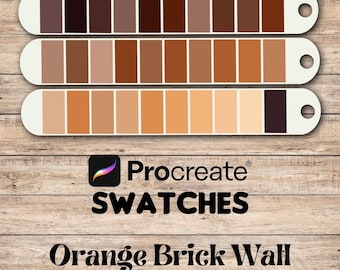 Orange Brick Wall Procreate Swatches Color Palette also for use with other apps such as Photoshop or Fresco or Illustrator