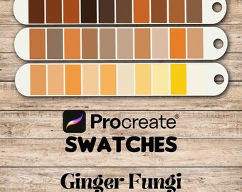 Ginger Fungi Procreate Swatches Color Palette also for use with other apps such as Photoshop or Fresco or Illustrator