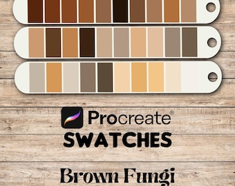Brown Fungi Procreate Swatches Color Palette also for use with other apps such as Photoshop or Fresco or Illustrator