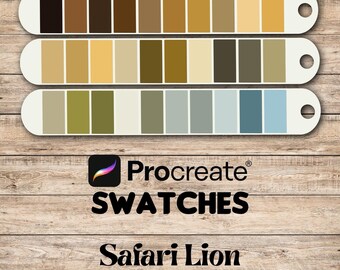 Safari Lion Procreate Swatches Color Palette also for use with other apps such as Photoshop or Fresco or Illustrator