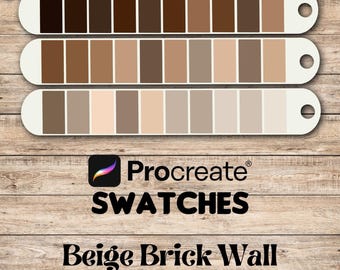 Beige Brick Wall Procreate Swatches Color Palette also for use with other apps such as Photoshop or Fresco or Illustrator