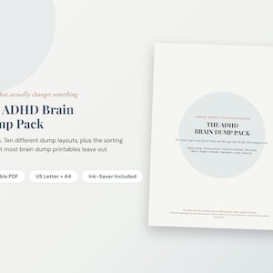 ADHD Brain Dump Pack | 10 Layouts, Sorting, Worry, Overwhelm (Digital Download)