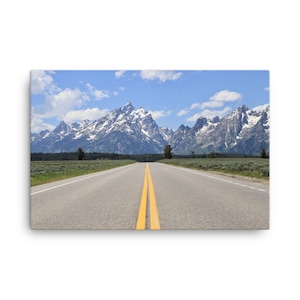 Canvas print, Grand Teton National Park, Wyoming | Road to Teton Range | Fine Art Landscape Photography for Home, Office | Wall Decor