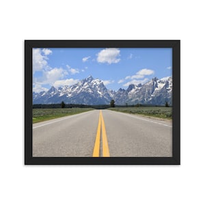 Framed print, Grand Teton National Park, Wyoming | Road to Teton Range | Fine Art Landscape Photography for Home, Office | Wall Decor