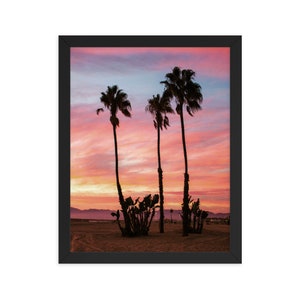 Framed print, Sunset in Los Angeles, California | Fine Art Landscape Photography for Home, Office | Wall Art