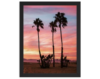Ingelijste print, zonsondergang in Los Angeles, Californië | Fine Art landschapsfotografie voor thuis, kantoor | Muur kunst