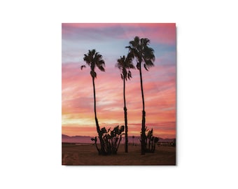 Metalen print, zonsondergang in Los Angeles, Californië | Fine Art landschapsfotografie voor thuis, kantoor | Muur kunst