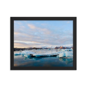 Framed print, Jökulsárlón Glacier Lagoon, Iceland | Fine Art Landscape Photography for Home, Office | Wall Decor