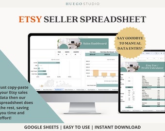 Etsy Fee Profit Calculator Etsy Seller Bookkeeping Template Google Sheets Small Business Finance Pricing Spreadsheet Income Expense Tracker