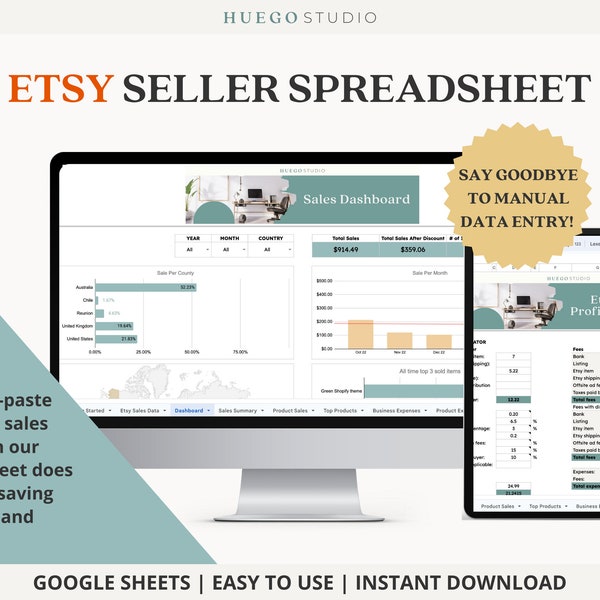 Etsy Fee Profit Calculator Etsy Seller Bookkeeping Template Google Sheets Small Business Finance Pricing Spreadsheet Income Expense Tracker