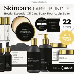 Customize Cosmetic Product Label Customer Dropper Bottle Luxury Body Butter Label Minimalist Stylish Skincare Label Sticker Template Design