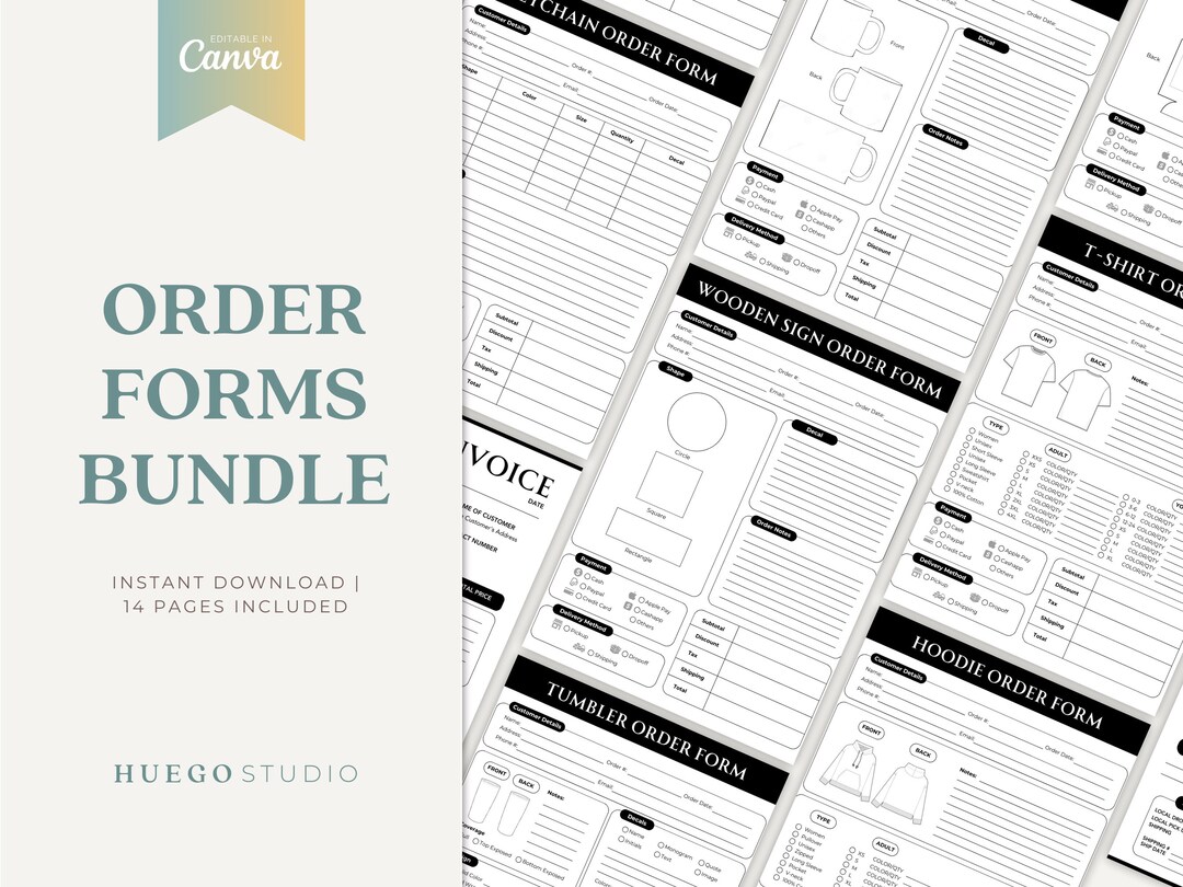 Editable Order Forms Bundle Tshirt Tumbler Tshirt Decal Editable ...