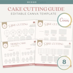 Guide de coupe de gâteau modifiable Cake Care Card Bundle Instruction Carte de soin imprimable Cake Business Bundle Merci Emballage Insert Modèle