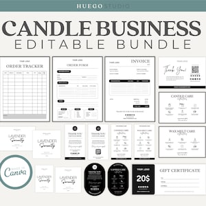 Bearbeitbare Kerze Business Bundle Druckbare Kerze Pflegeanleitungskarte Dankeskarte Kerzenetikett Scan Bezahlung Bestellschein Preisliste Vorlage