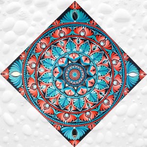Handgeschilderde 18 inch mandala-stippelkunst op mdf-karton | Boho-muurdecoratie, spiritueel cadeau, meditatiekamerkunst | Handgemaakte muurkunst voor huisdecoratie|